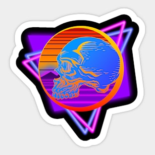 Synthwave Skull Sticker